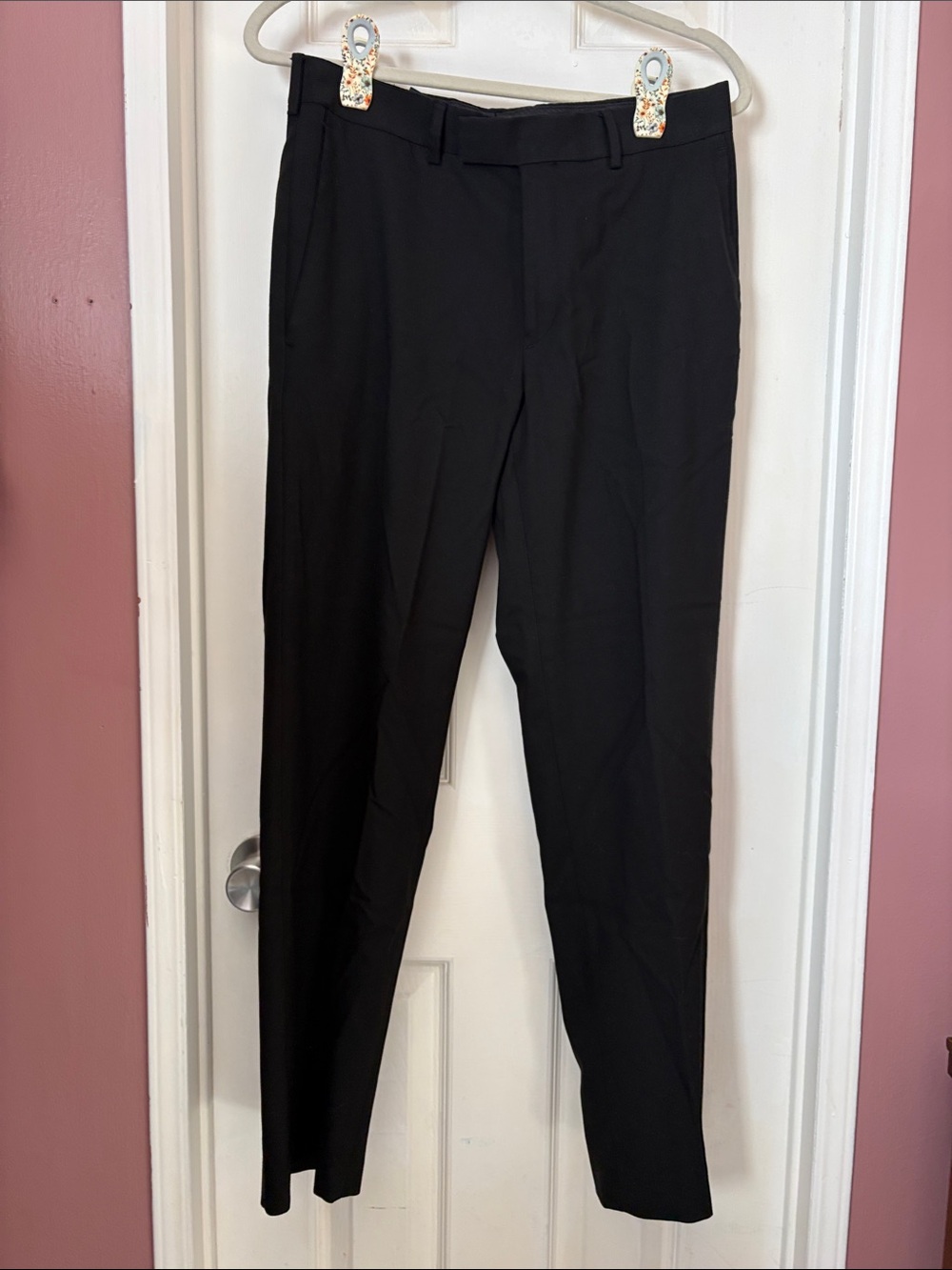 Structure Men's Black Dress Pants - Slim Flat Front